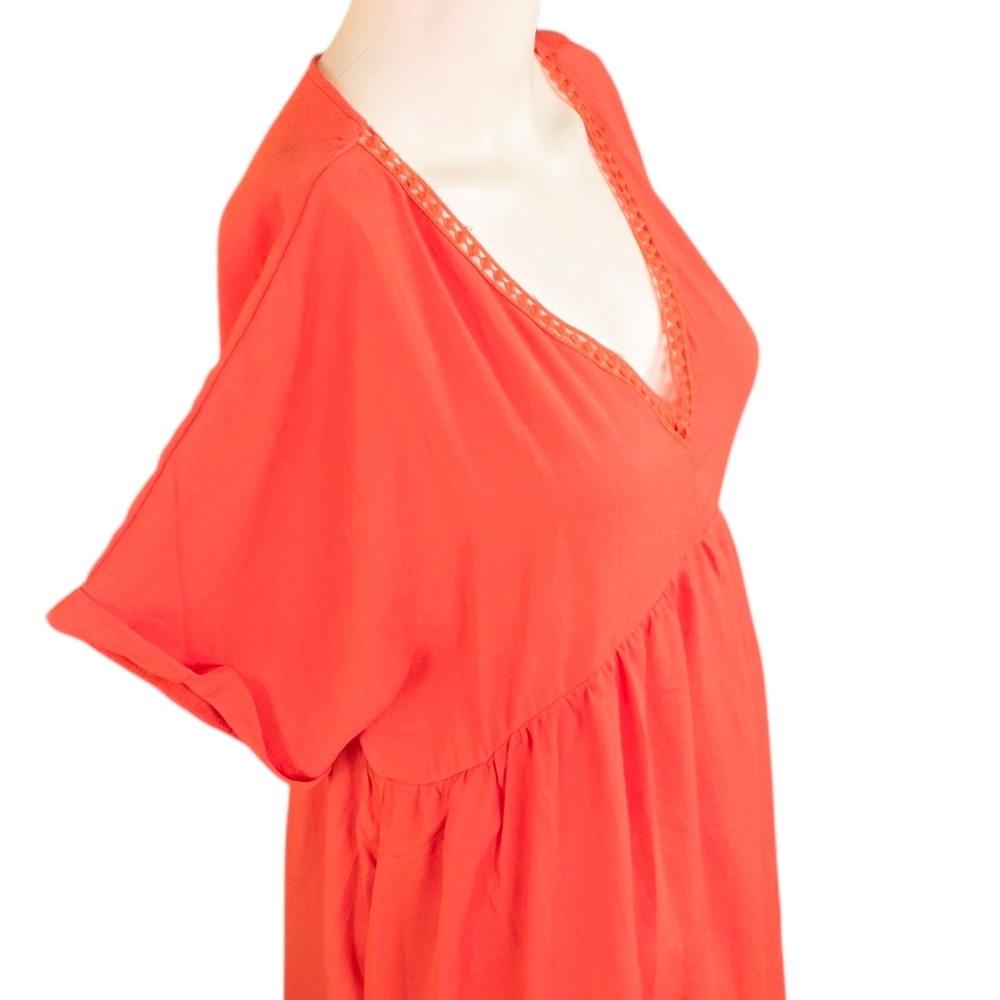 Davi & Dani Orange V Neck Mini-Dress NWT - Picture 7 of 14